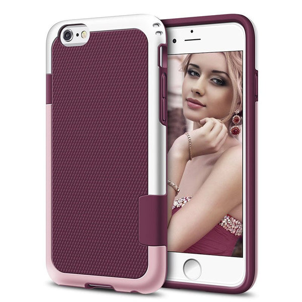 Hybrid PC & Silicone Shockproof Armor Case For iPhone X 8 7 6 6S Plus Cover Fashion Stitching Color Anti-Knonk Phone Cases Shell