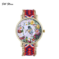 Trendy Bird Language Floral Dial Bright And Interesting Women's Watches High Quality Clock Best Sellers Wristwatch Kadin Saat@50