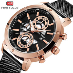 MINI FOCUS Watches Mens 2019 Quartz Rose Gold Watch Men Business Men's Watch Top Brand Luxury Fashion Casual Male Watch Luminous