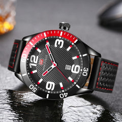MINIFOCUS Fashion Men Watches 2019 Luxury Brand Leather Band Men's Watch Waterproof Mens Watches Quartz Calendar Date Wristwatch