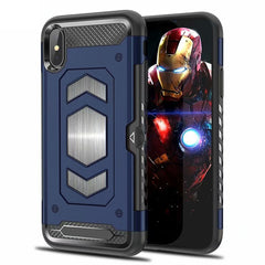 Phone Case For Iphone X XS Max XR 6 6S 7 8 Plus Hybrid Armor Car Magnetic Suction Bracket Cases Rugged Soft Card Slot Cover
