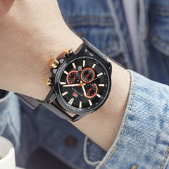 MINI FOCUS Black Watch Men Sports Watches Stainless Steel Luminous Chronograph Mens Watches Top Brand Luxury Waterproof Quartz