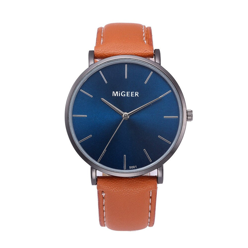 DISU Men Wrist Watch Design Leather Retro Leather Band Analog Alloy Quartz watch man unique watch for men relogios masculino