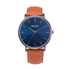 DISU Men Wrist Watch Design Leather Retro Leather Band Analog Alloy Quartz watch man unique watch for men relogios masculino