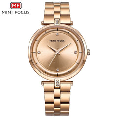 MINIFOCUS Rhinestone Watches Women Fashion Watch 2019 Luxury Brand Quartz Watch Women Stainless Steel Diamond Ladies Wrist Watch
