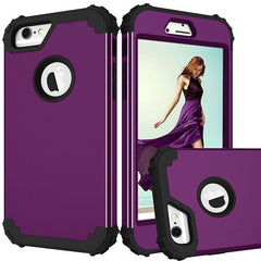 360 Full Body Protective Phone Cases For iPhone 7 6 6s Plus Case Durbale 3 in 1 Hybrid PC+TPU Cover Shockproof Armor Screen Film