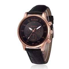 DISU Men Wrist Watch Retro Design Leather Band Analog Alloy Quartz watch men new arrival in men wristwatches mens watches