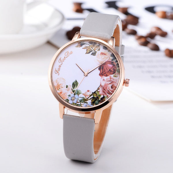 Luxury  Women Watches Thin disc Flower Watch Minimalism Leather Strap Ladies Quartz  Wristwatch Featured Clock Reloj Mujer@50