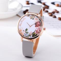 Luxury  Women Watches Thin disc Flower Watch Minimalism Leather Strap Ladies Quartz  Wristwatch Featured Clock Reloj Mujer@50