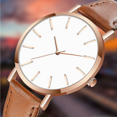 Men Wrist Watch Leather Band Analog Quartz Round Wristwatch Mens Reloj Hombre 2019 relogios masculino horloges mannen