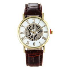 Man Wrist Watch Fashion Luxury Leather Hollow Dial Analog Rome Digital Quartz Wristwatch Mens relojes para hombre orologio uomo