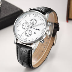 DISU Men Watches Leather Military Alloy Analog Date Quartz Business watch man unique watch for men relogios masculino