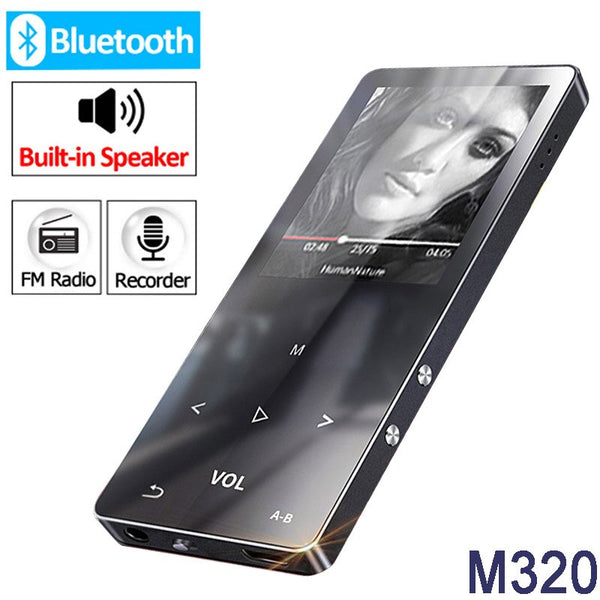 Metal Bluetooth MP3 Music Player Built-in Speakers Portable Digital Audio Player with FM Radio Voice Recorder E-book