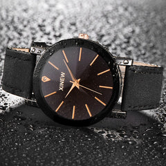 DISU Men Women Ladies Wrist Watch Leather Strap Line Analog Quartz watch man watches mens 2019 relogio masculino