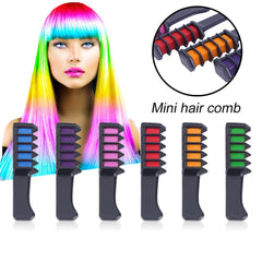 6Pcs/Box Temporary Hair Dye Combs Hair Coloring Cream Multicolor Chalk Powder With Comb Crayons/1Pack One-time Hair Dyeing TSLM2