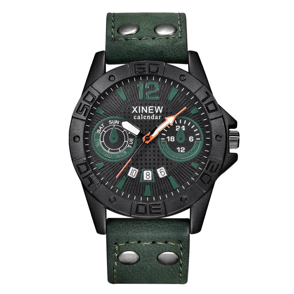 Men's Watch Fashion Leather Stainless Steel Sport Analog Quartz Wristwatch Mens Reloj Hombre 2019 zegarek meski