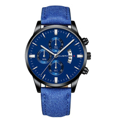 Men's Watch Stainless Steel Sport Analog Leather Band Analog Quartz Wristwatch Mens Relojes Hombre 2019 erkek kol saati