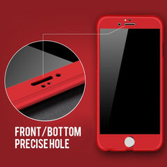 360 Degree Phone Case For iPhone XS Max 6 7 8 Plus Case With Tempered Glass For iPhone X 8 7 6 Cases Front Back Full Cover Case