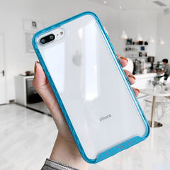 Candy Color Wave point Frame Shockproof Case For iphone 11 XS Max XR 6 6s 7 8Plus Transparent TPU +PC Hard Protective Phone Case