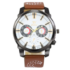 Men Watches Luxury Business Large Dial Leather Belt Quartz Watch zegarek meski relojes hombre 2019 montre homme