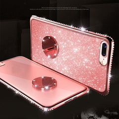 Glitter Diamond Phone Case For iPhone 11Pro Max X XS Max Xr 8 7 6S 6Plus Soft Silicone Magnetic Finger Ring Kickstand Back Cover