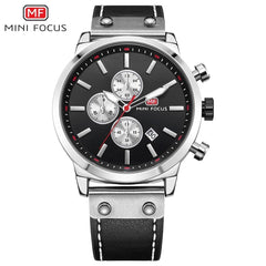 MINI FOCUS Man Watch 2019 Branded Sport Watches For Men Wristwatch Quartz Watch Men Military Chronograph Men Watch Leather Clock