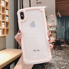 Candy Color Clear Phone Case For iPhone X XS XR XS Max 6 6S 7 8 Plus Shockproof Bumper Silicone Frame Transparent Back Cover