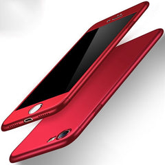 360 Degree Full Cover Anti-fall Phone Case For iPhone 6 6S Plus X Xs Max Xr 7 8 Plus With Tempered Glass Case Hard PC Shell Capa
