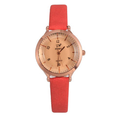 High Quality Women Watch Fashion Quartz Wristwatch Simple Clock Gemstone Glass Cut Solid Color Leather Strap Montre Femme@50