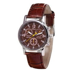 Men wrist watch Blue-ray glass neutral quartz simulates epidermal Leather Strap Wristwatch Mens Reloj Hombre 2019 orologio uomo