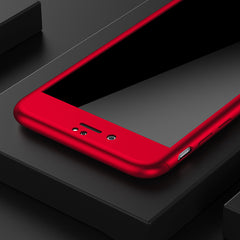 360 Case Full Body Coverage Phone Cases for iPhone 7 6 6s Plus Fundas Fashion Matte Hard PC Cover Free Glass Screen Film