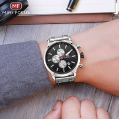 MINI FOCUS Man Watch 2019 Branded Sport Watches For Men Wristwatch Quartz Watch Men Military Chronograph Men Watch Leather Clock