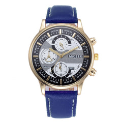 DISU Men Wrist Watch Design Leather Retro Design Leather Band Analog Alloy Quartz watch man watches mens 2019 relogios masculino