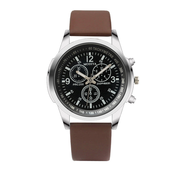 Men's Watch Three Eye Quartz Blue Glass Belt Men Wristwatch Clock Reloj Hombre 2019 erkek kol saati zegarek meski