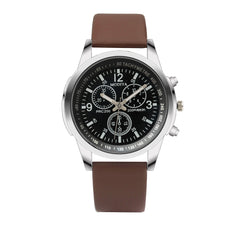 Men's Watch Three Eye Quartz Blue Glass Belt Men Wristwatch Clock Reloj Hombre 2019 erkek kol saati zegarek meski