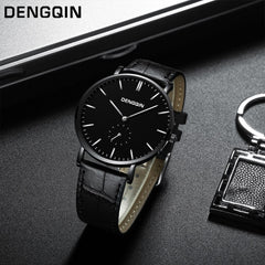 Man Wrist Watch Luxury Quartz Sport Military Stainless Steel Dial Leather Band wristwatch mens watches mens 2019 clock men