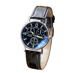 Men's Watch Six Pin Watches Quartz Blue Glass Belt Watch Man Reloj Hombre 2019 men wristwatch clock relogio masculino