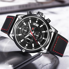 MINI FOCUS Quartz Watch Men Sports Watches Men Luxury Brand Fashion Leather Men's Wrist Watches Waterproof  Relogio Masculino