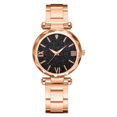 High Quality Women Watches Starry Sky Dial Ladies Quartz Wristwatch Monochrome Alloy Strap Clock Fashion Gift Zegarki Damskie@50