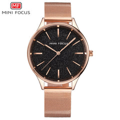 MINIFOCUS Rose Gold Watch Ladies 2019 Fashion Luxury Brand Women Watches Waterproof Female Wristwatch Quartz Hand Watch Woman