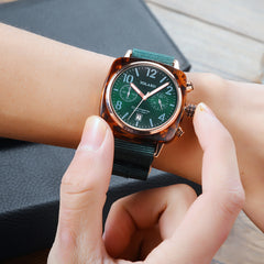 Men Watch Luxury Temperament Square Dial Canvas Watchband Analog Quartz Watch Man Reloj Hombre 2019 Men Wristwatch Clock