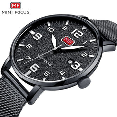 MINI FOCUS Wristwatch Mens Watches Quartz Fashion Thin Clock Men Watches 2019 Luxury Brand Stainless Steel Watch Strap Calendar