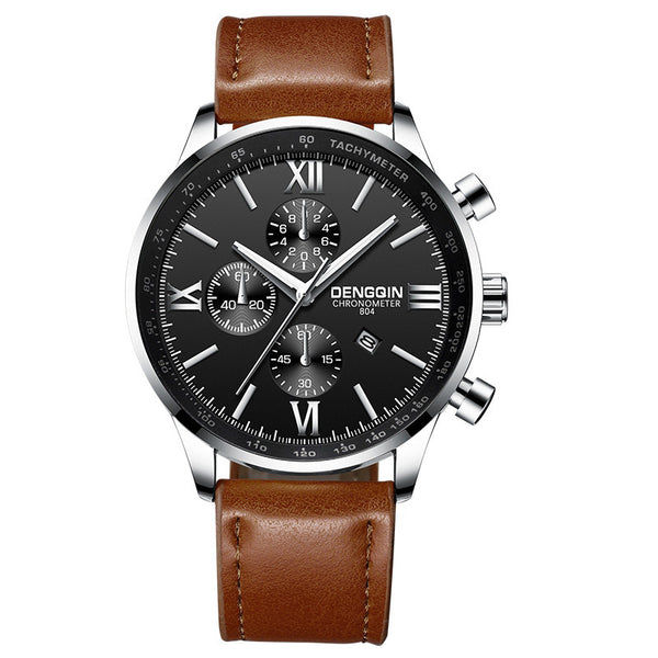 DISU Men Wrist Watch Leather Military Casual Analog Quartz Business watches men wristwatches day date relogios masculino