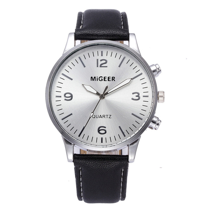 Men Watch Business Leather Strap Sports Simulated Quartz wristwatch mens watches mens 2019 relogios masculino
