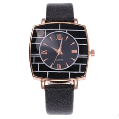 Hot Selling  Women Watch Sport Style Striped Square Dial Ladies Quartz Wristwatch Clock Simple Leather Strap Relogio Feminino@50