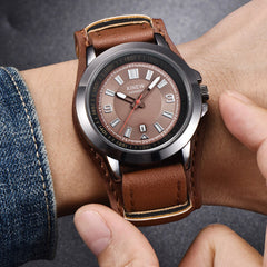 DISU Men Watch Military Quartz Leather Sports Wristwatch Mens wrist watches day date relogio masculino