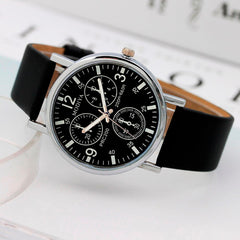Men's Watch Three Eye Quartz Blue Glass Belt Watch Man new arrival in men wrist watches Reloj Hombre 2019 relogio masculino