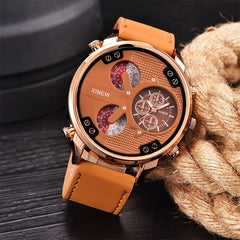 Man Wrist Watch Luxury Automatic Mechanical Date Day Leather Watch Mens Reloj Hombre 2019 big dial watches for men