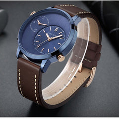 MINI FOCUS Two Time Zones Creative Watch Man 2019 Top Brand Luxury Men Watch Leather Quartz Fashion Male Clock Relogio Masculino