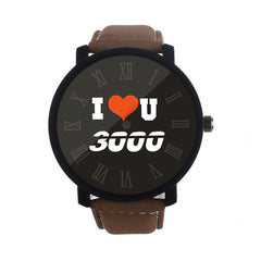Men's Women Watch I LOVE YOU 3000 Fashionable Quartz Simple Leather Belt Watches Female Clock Relojes Hombre 2019 zegarek meski
